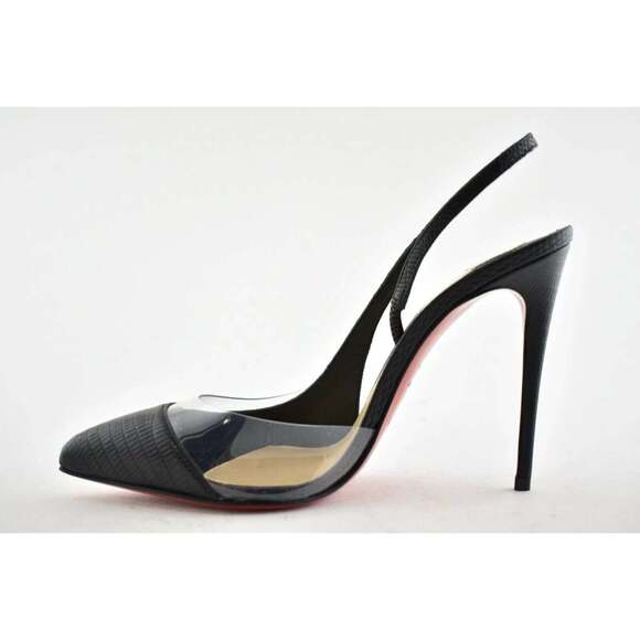Christian Louboutin Optisexy 100 Black Calf Zarli PVC Sandal Heel Pump Shoe 35.5 - Picture 6 of 9